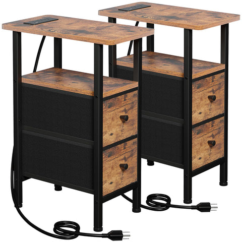 LOAKEKEL Narrow Nightstand top surface showing compact storage suitable for small rooms