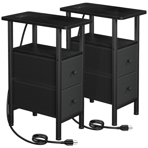 LOAKEKEL narrow nightstand top view showing compact design for small rooms