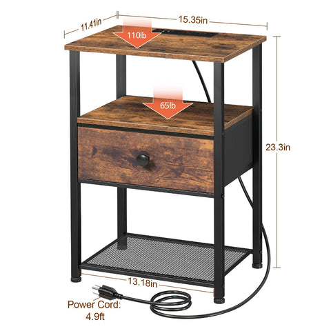 LOAKEKEL night stand fabric drawer close-up highlighting lightweight storage