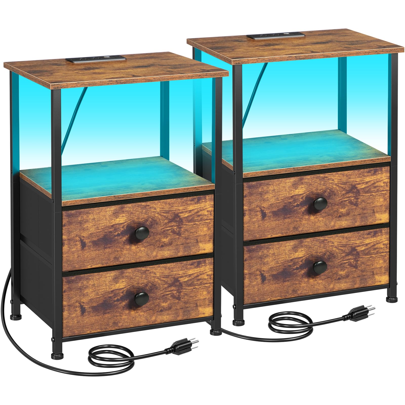LOAKEKEL Night Stand 2 LED lights create ambient bedroom lighting