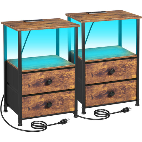 LOAKEKEL Night Stand 2 LED lights create ambient bedroom lighting