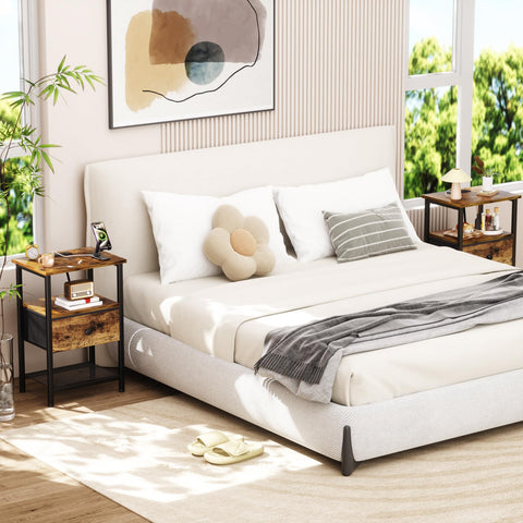 LOAKEKEL nightstand with adjustable feet on uneven floors