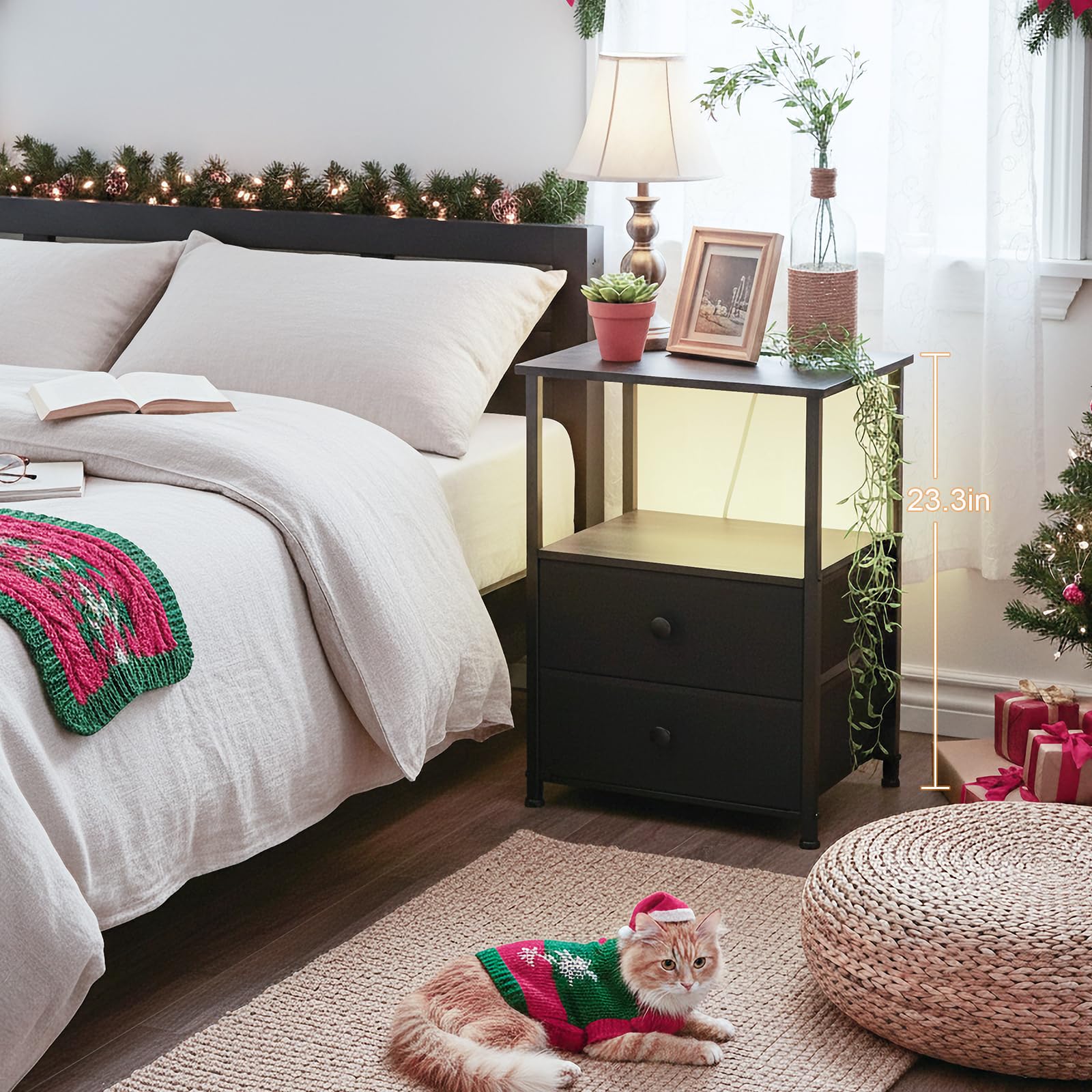 LOAKEKEL nightstand charging station keeps devices powered at the bedside.