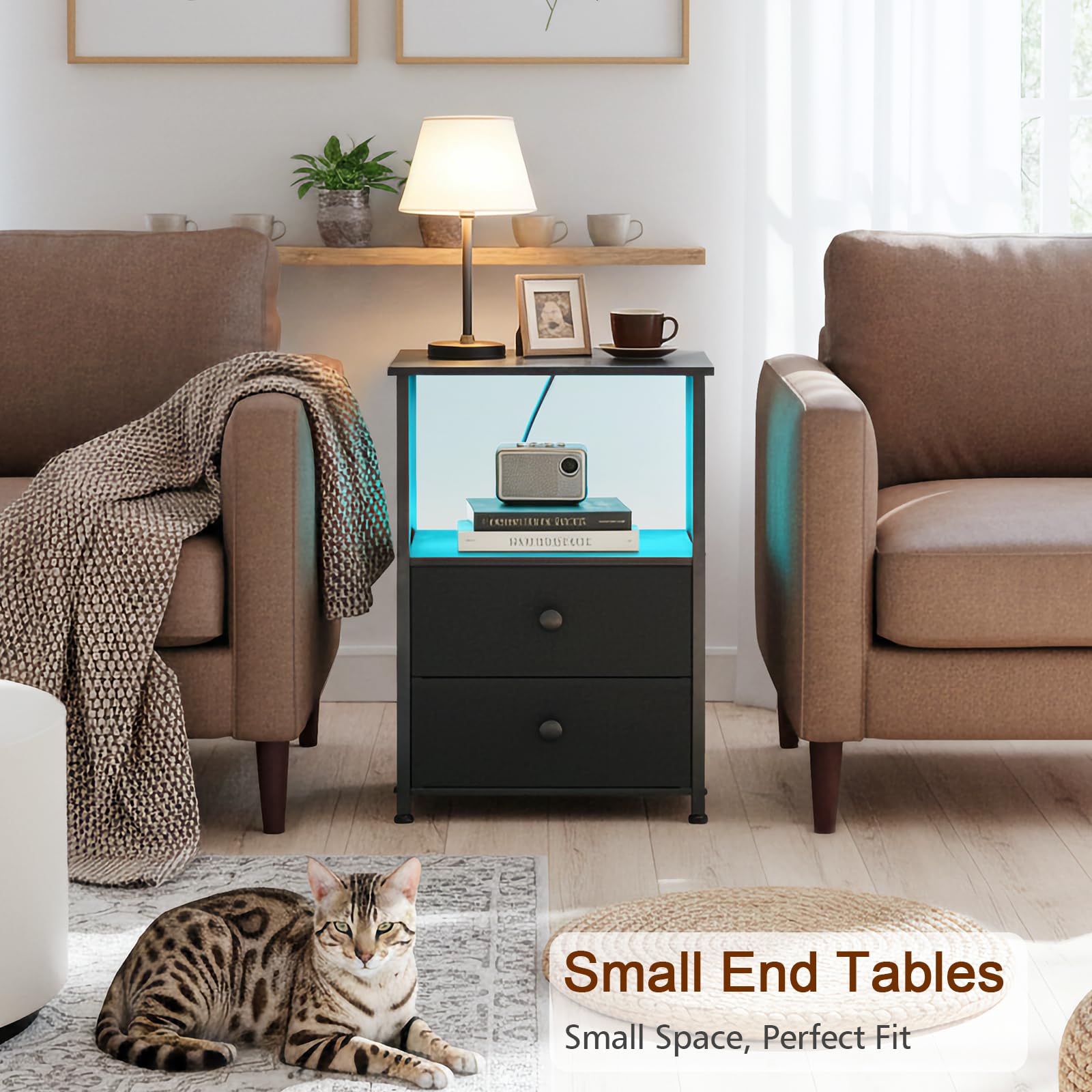 LOAKEKEL nightstand easy assembly reduces setup time.