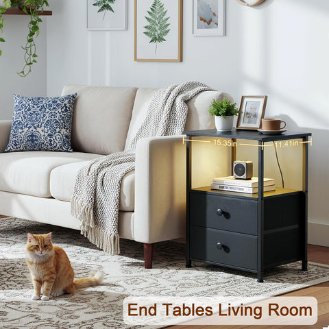 LOAKEKEL nightstand FSC wood panels highlight eco-friendly construction.