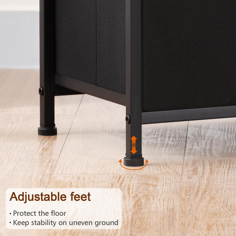 LOAKEKEL nightstand set 2 black — charging outlets stay within reach