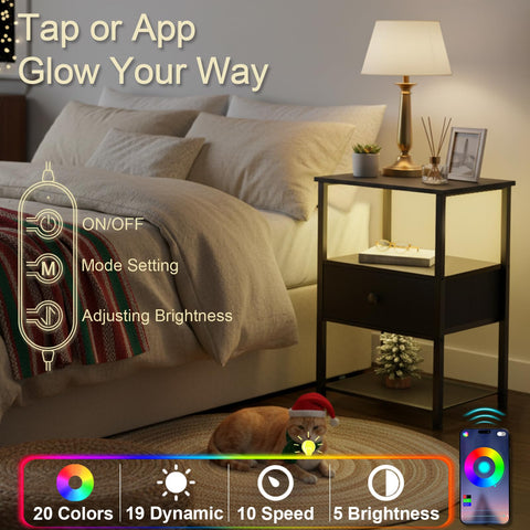 LOAKEKEL nightstand charging station with USB-C keeps devices powered