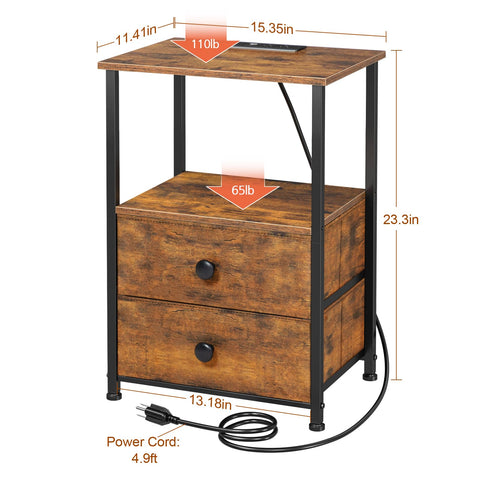 LOAKEKEL Night Stand Set 2 uses FSC-certified wood panels for sustainable build