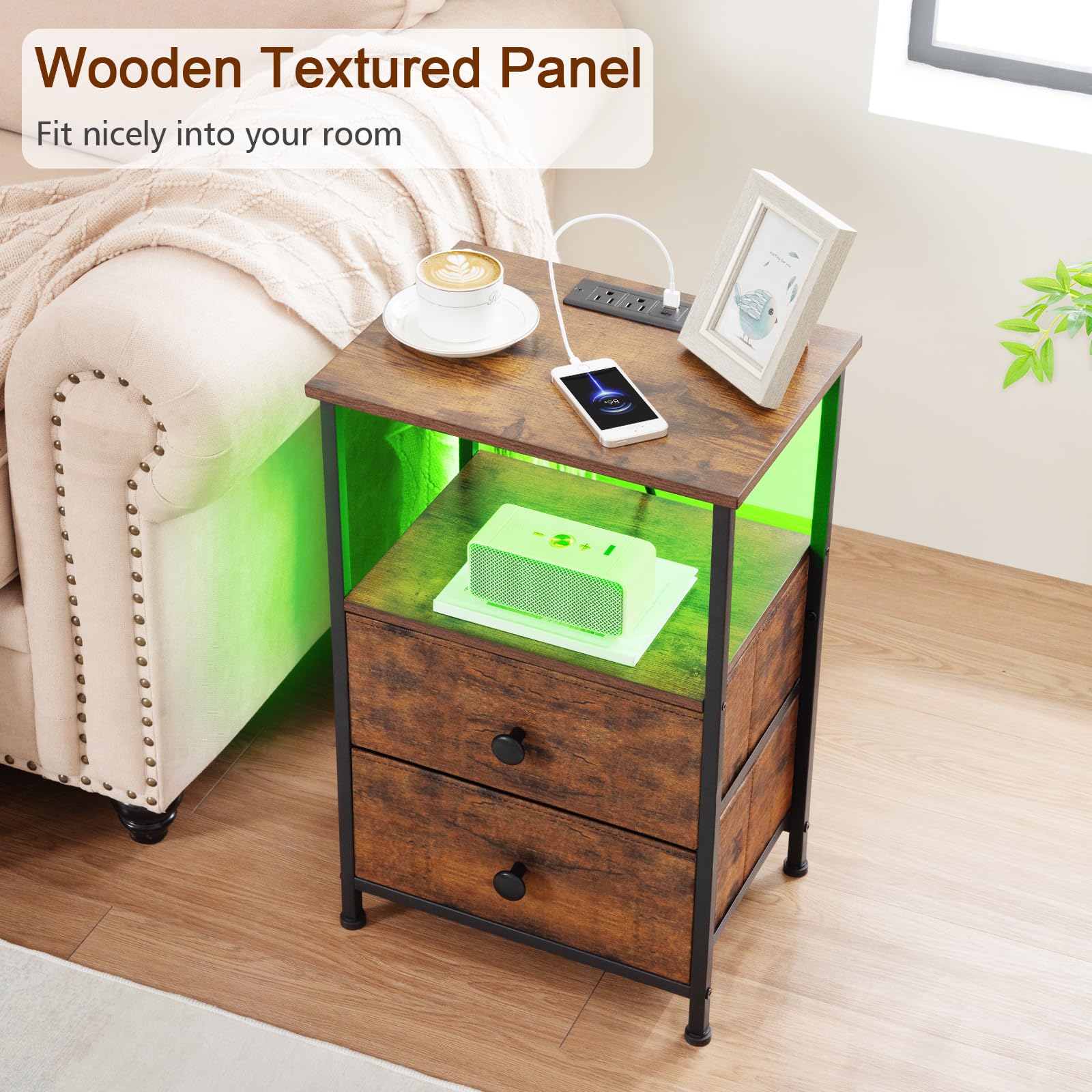 LOAKEKEL Night Stand Set 2 makes a thoughtful gift for bedrooms