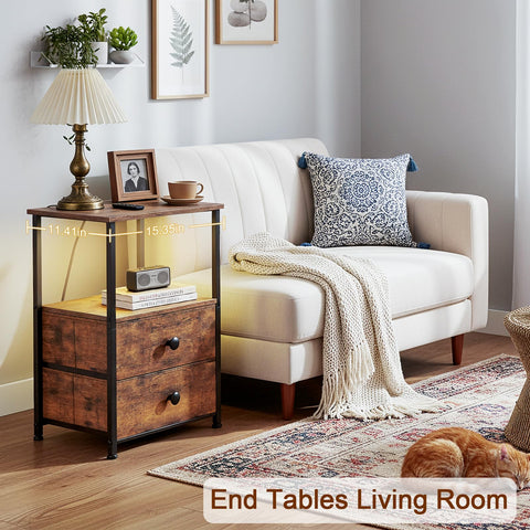LOAKEKEL Night Stand Set 2 slim design fits compact spaces