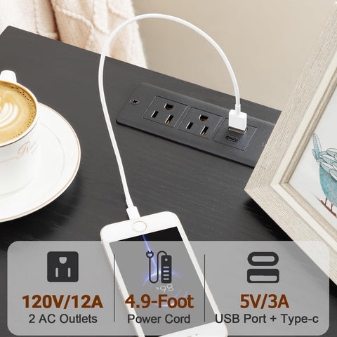 LOAKEKEL nightstand with storage drawers keeps essentials organized