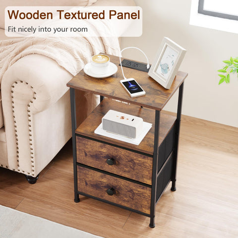 LoakeKel Night Stand Set 2 compact size fits small spaces