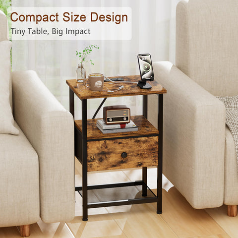 LOAKEKEL nightstand with USB ports and outlets for multi-device charging