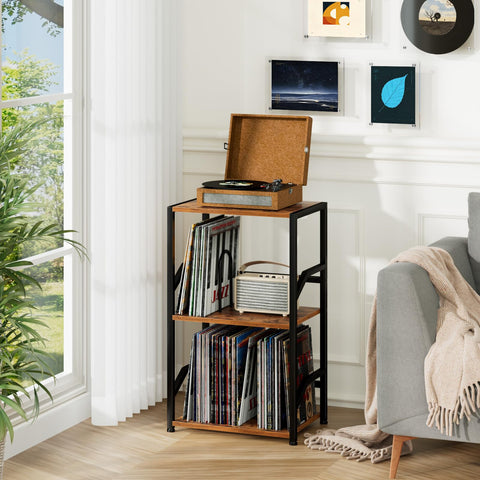 LOAKEKEL 200-album storage shelf demonstrates ample space for vinyl collections