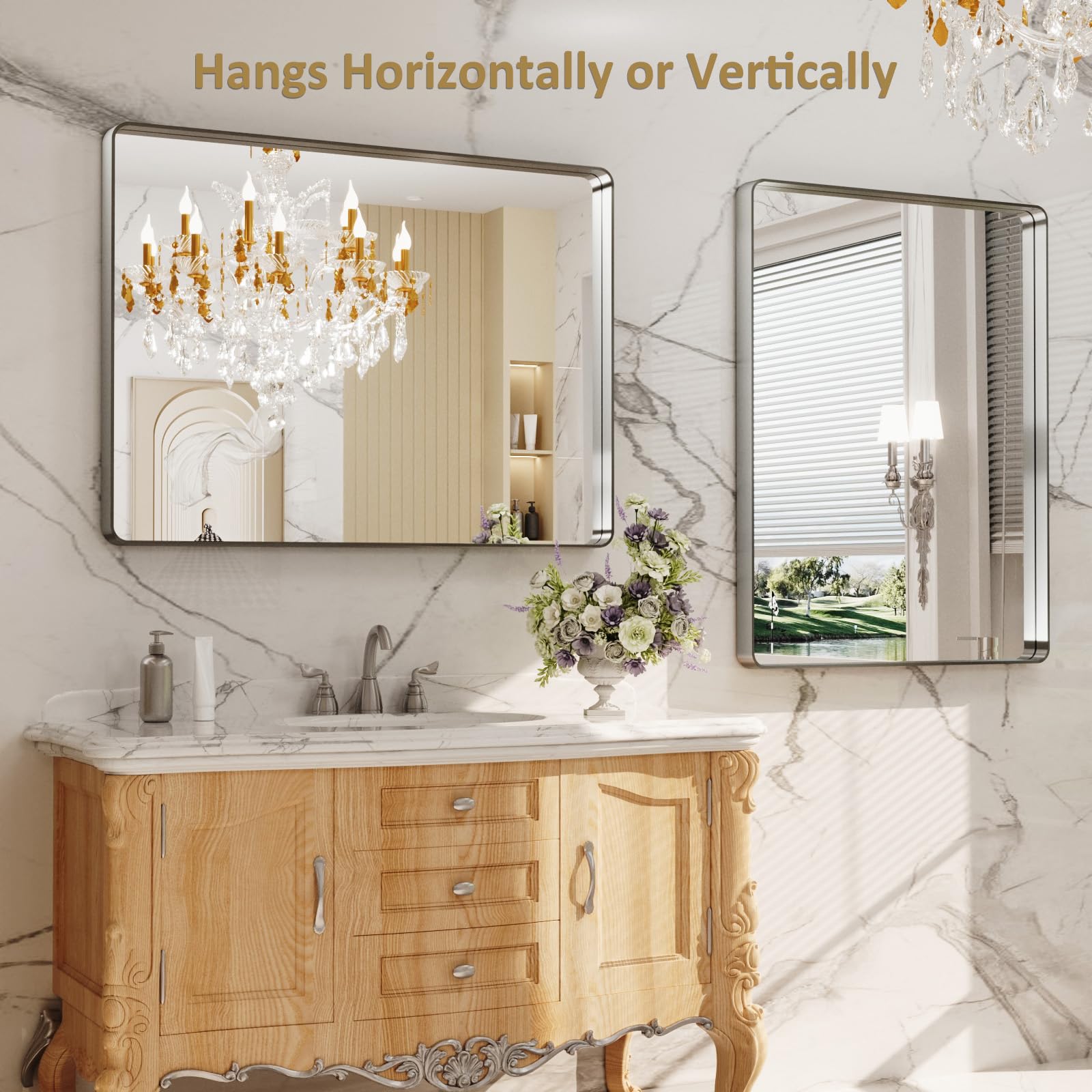 LOAAO anti-rust aluminum frame keeps the mirror durable in moisture.