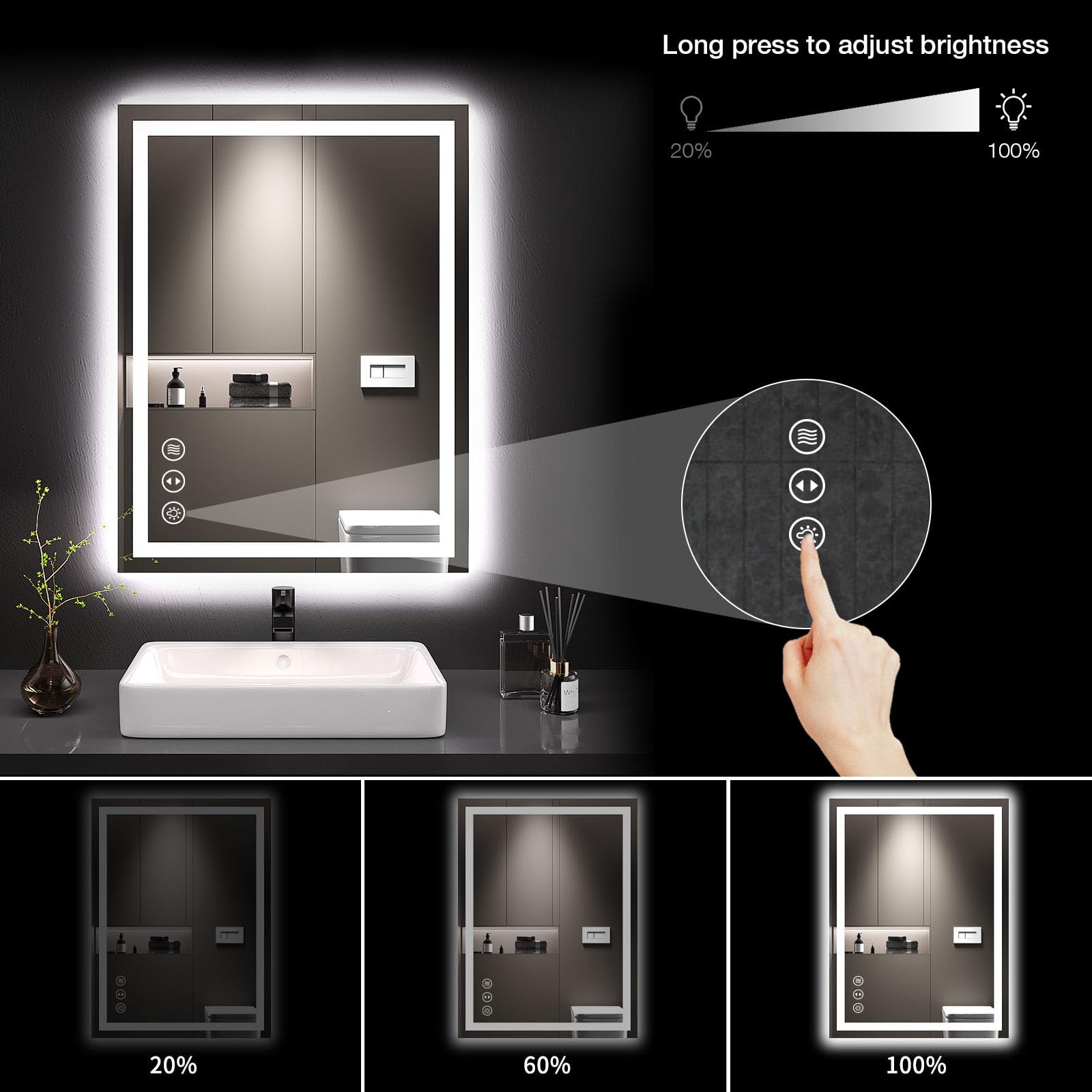 LOAAO defog memory function for quick clarity after showers