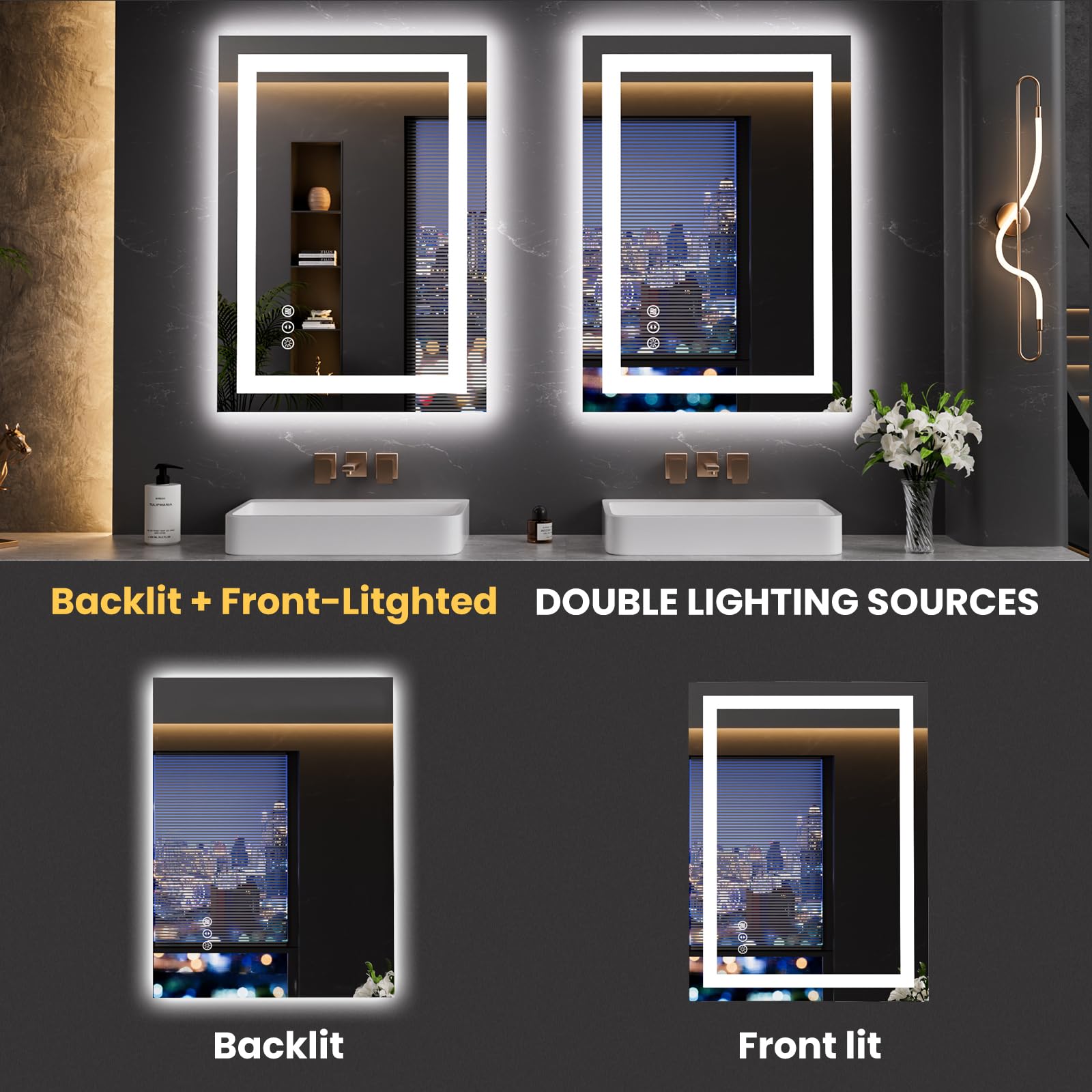 LOAAO tempered glass mirror offers durable, distortion-free reflections.