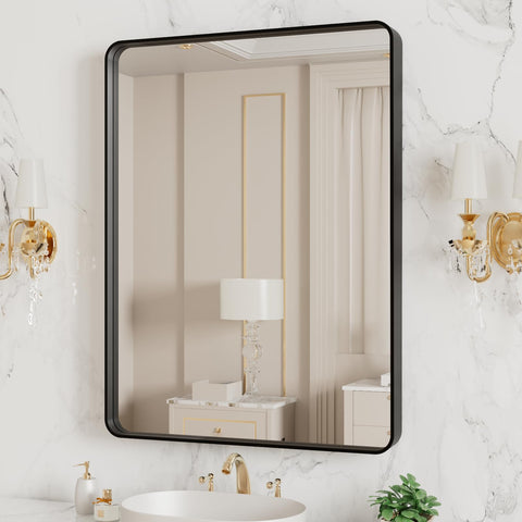 LOAAO mirror showing secure two Z-bar hanging brackets for versatile mounting