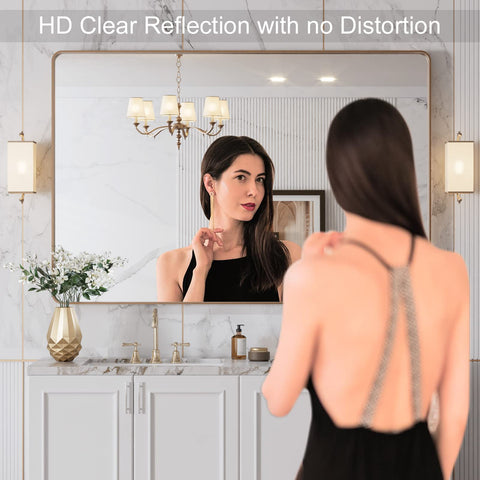 LOAAO brushed gold finish highlights a modern vanity and durable resilience