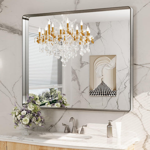 LOAAO contemporary mirror enhances spaces with clean lines