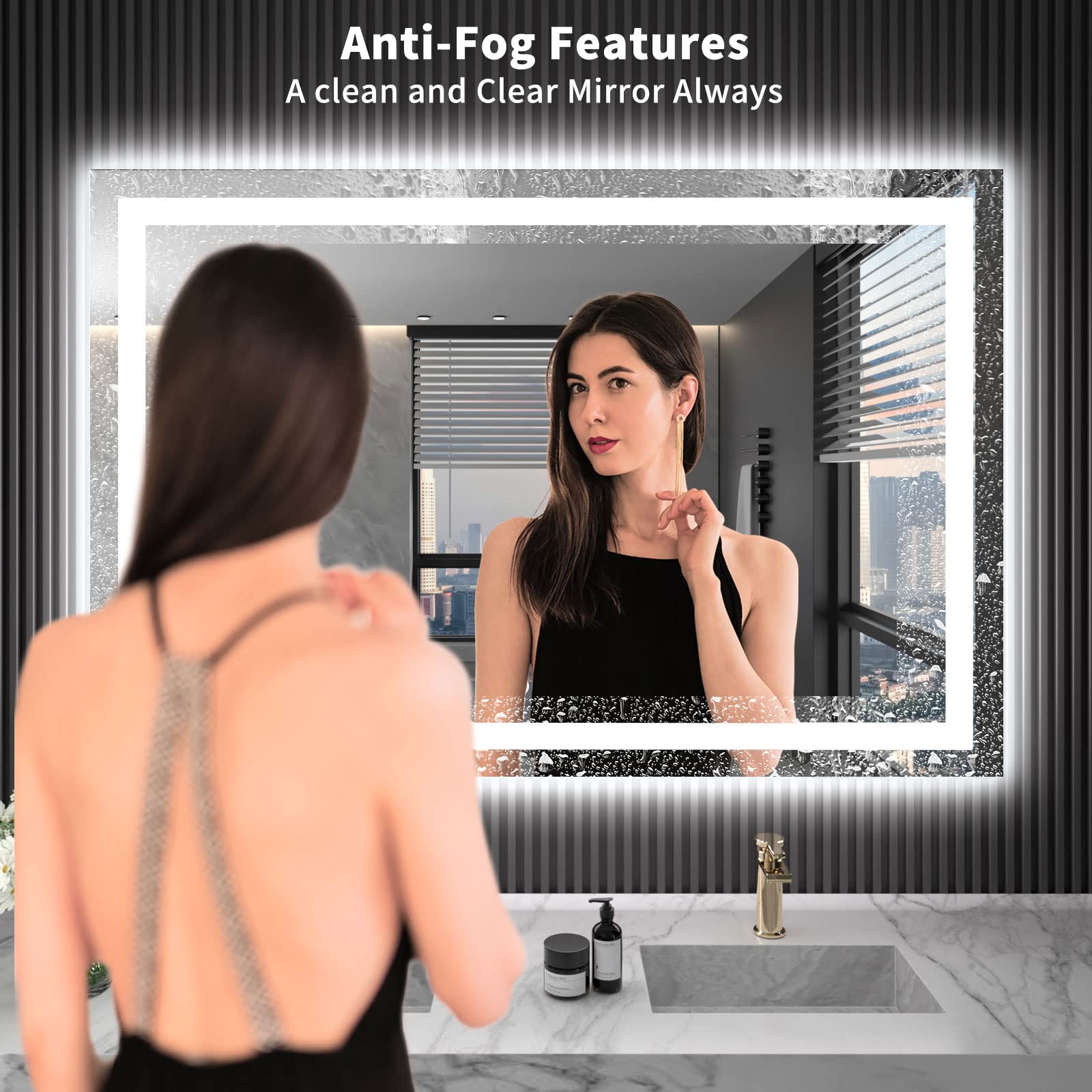 LOAAO defog and memory mirror keeps the surface clear and last setting remembered.