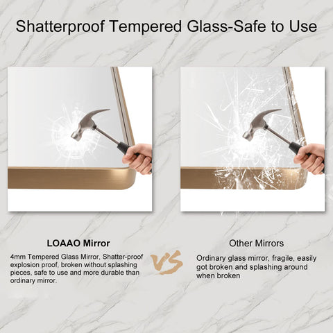LOAAO gold bathroom mirror offers versatile wall decor for various rooms