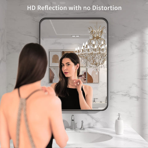 LOAAO matte black frame highlights modern vanity style while resisting rust.