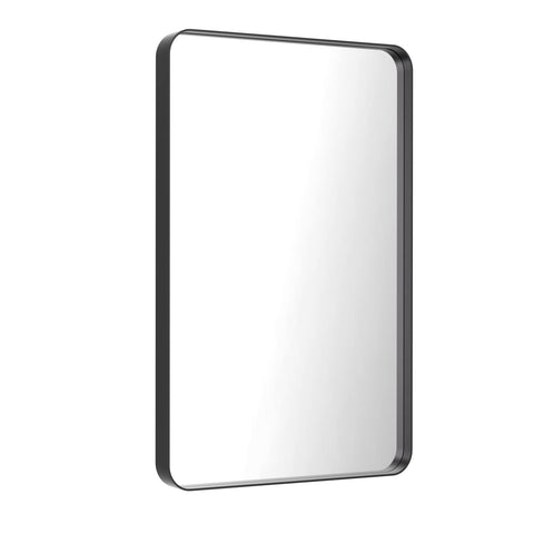 LOAAO matte black vanity mirror suits farmhouse decor and spaces.