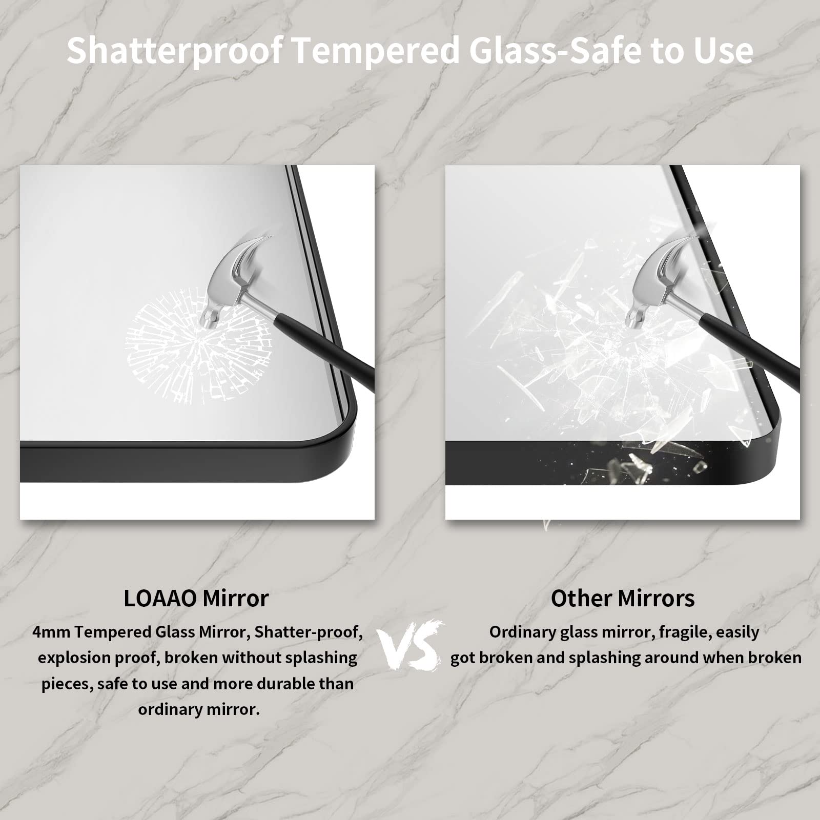 LOAAO secure packaging protects the mirror during transit.