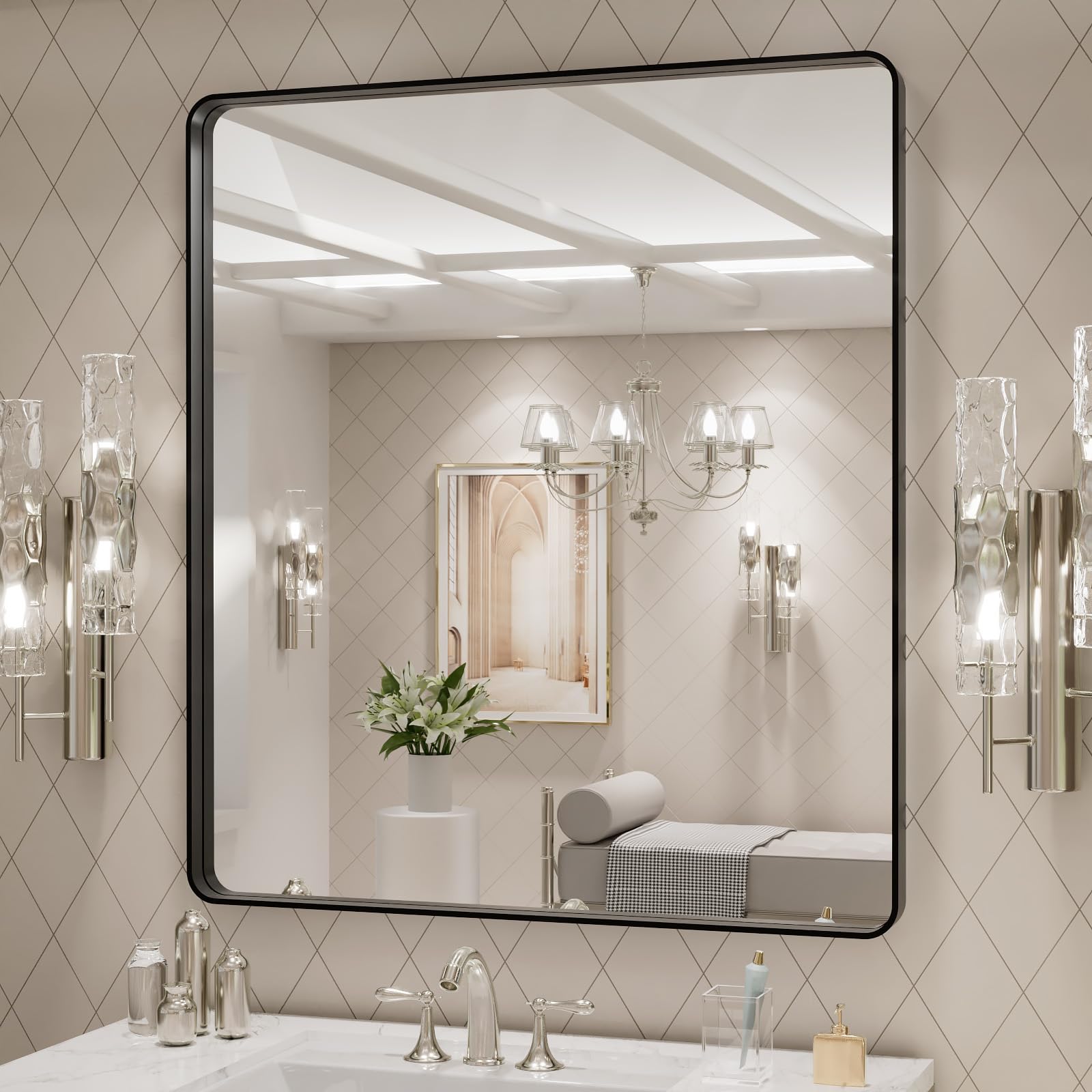Tempered glass delivers a sharp, distortion-free reflection for grooming