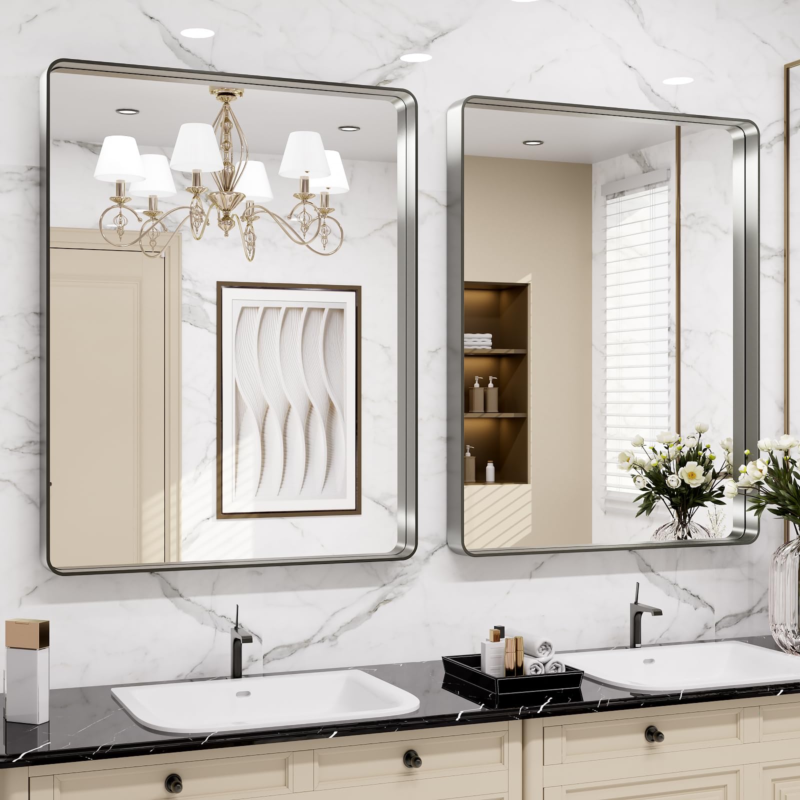LOAAO two Z-bar brackets ensure sturdy, secure wall mounting
