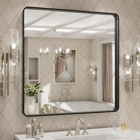 LOAAO wall-mount horizontal vanity setup in a bright bathroom.