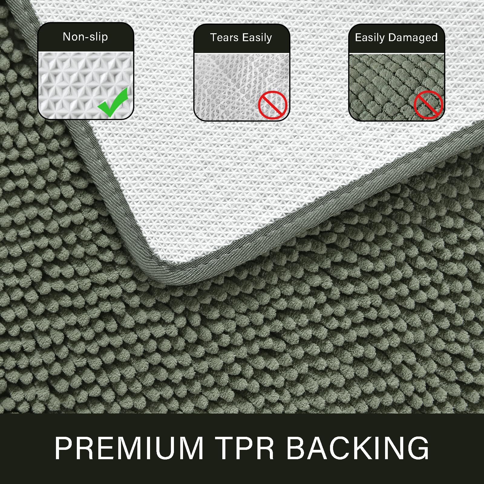LOCHAS absorbent rug quickly soaks moisture, aiding fast foot drying after showers.