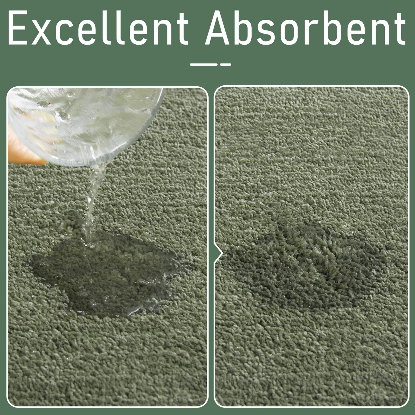 LOCHAS rug showing absorbent fibers for quick moisture uptake