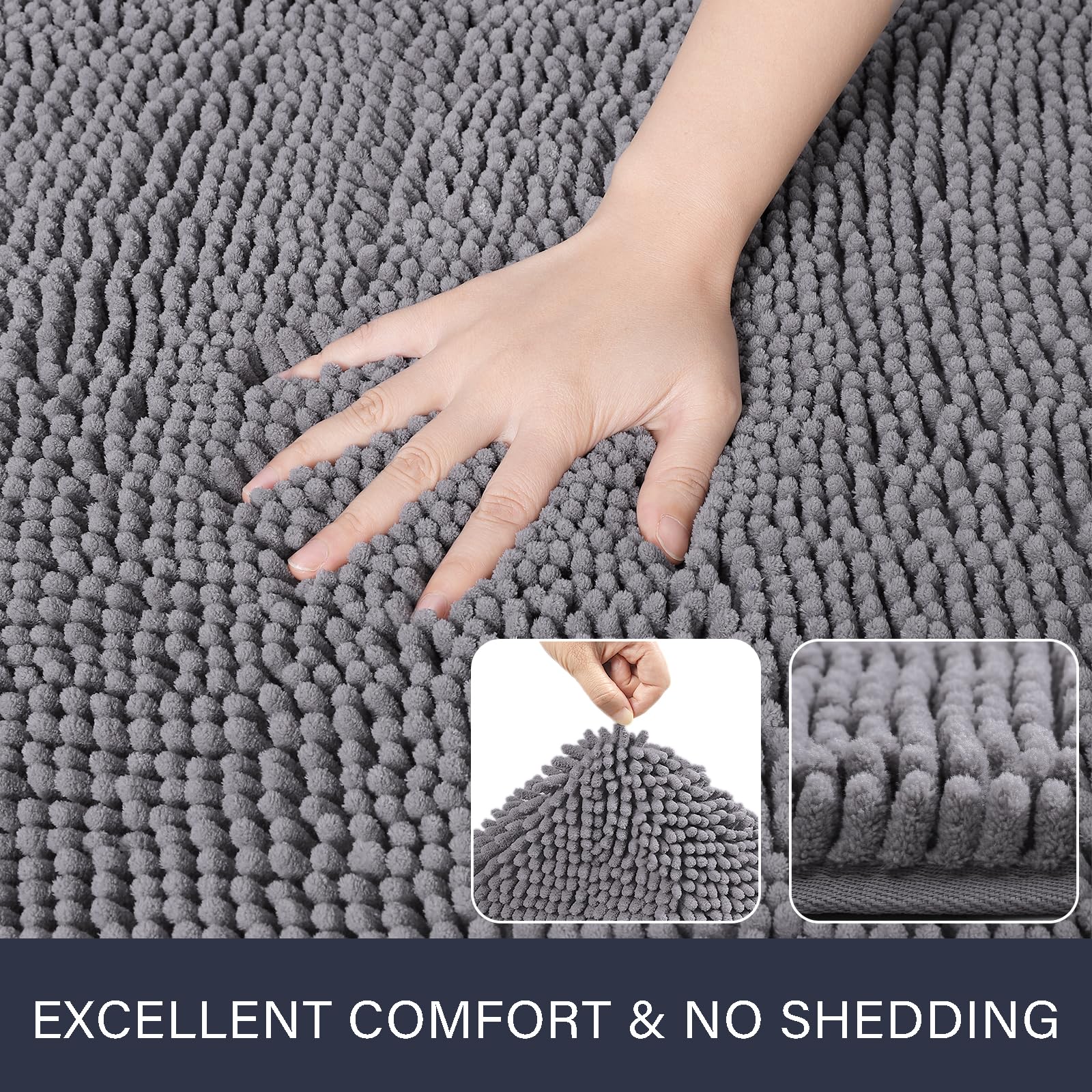 Lochas bath mat with non-slip backing stays steady on floors