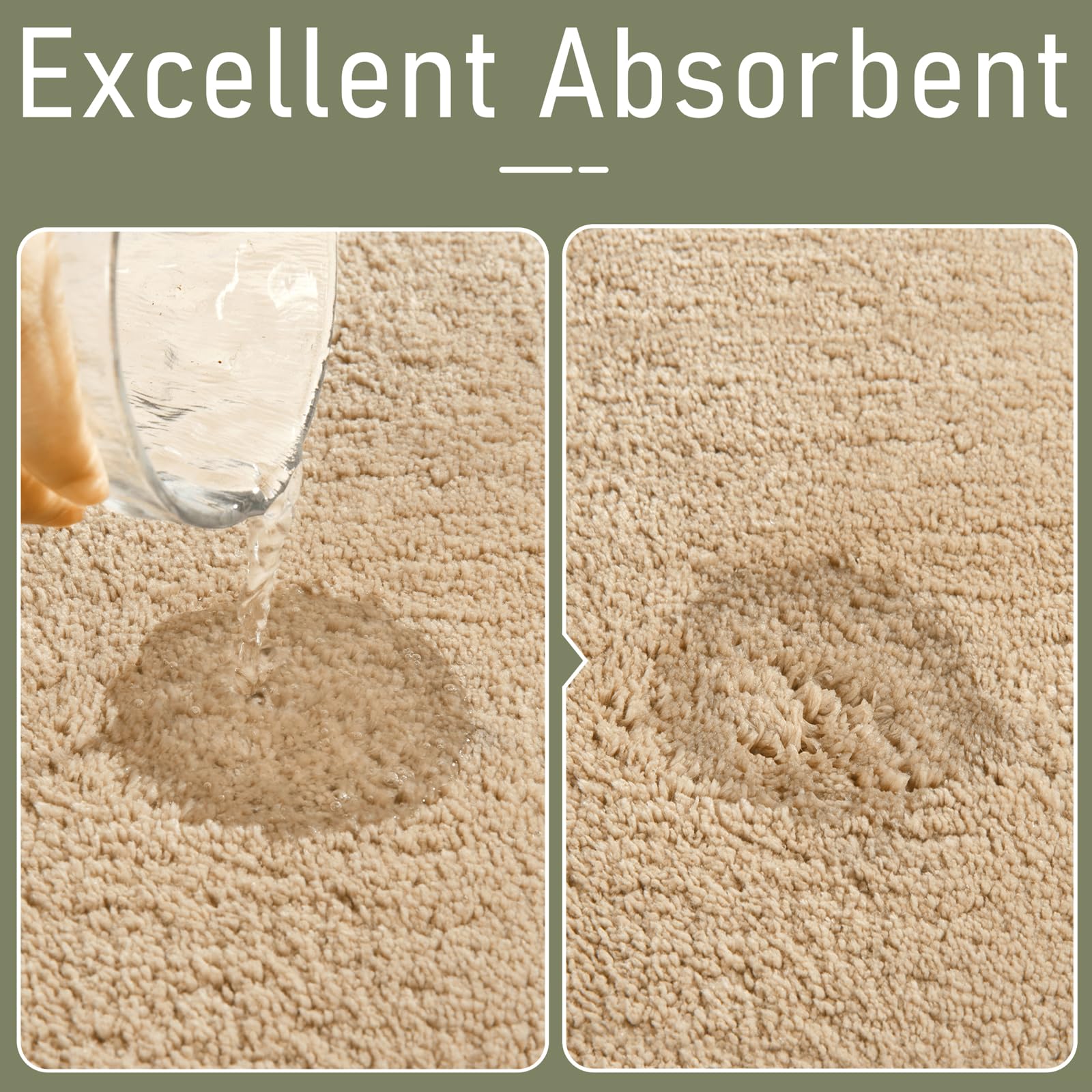 LOCHAS absorbent dense tuft bath rug guards moisture quickly