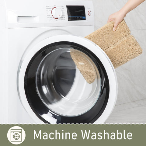 LOCHAS machine-washable bath rug for easy cleaning