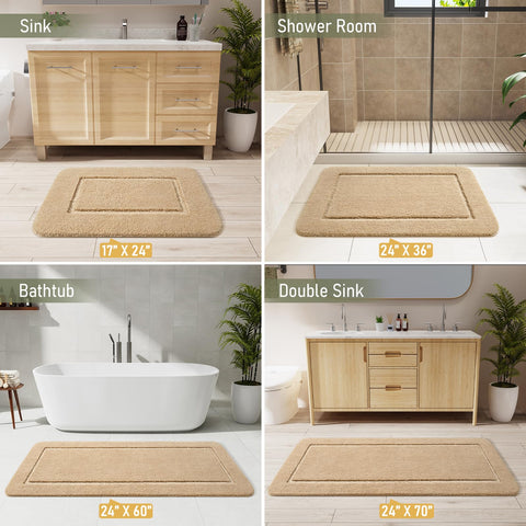 LOCHAS multipurpose beige bath rug for sink, shower, or kitchen