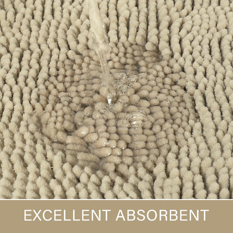 LOCHAS Luxury bath rug ultra-soft microfiber feels cozy under bare feet.
