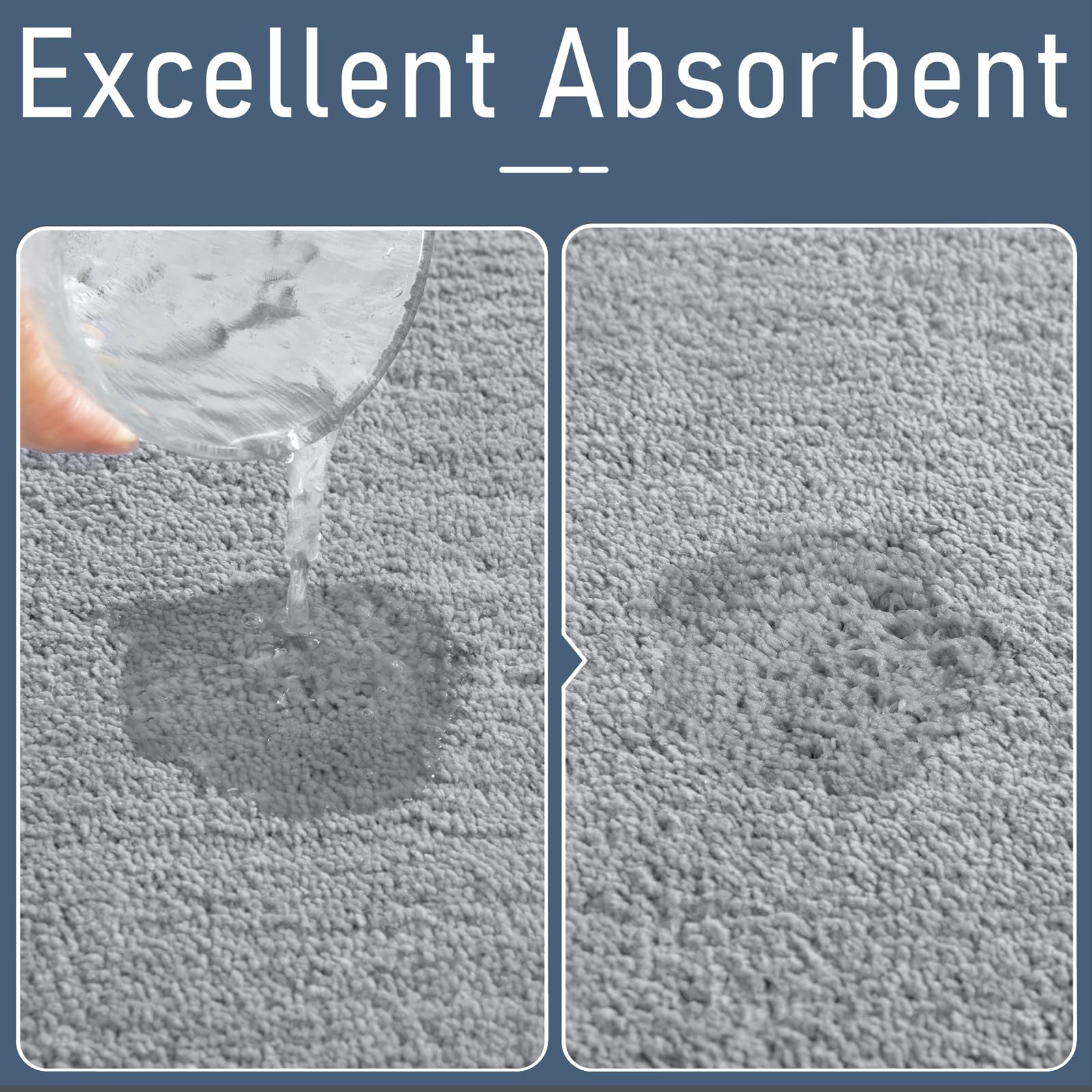 LOCHAS dense microfiber tufts absorb water quickly for fast foot drying.
