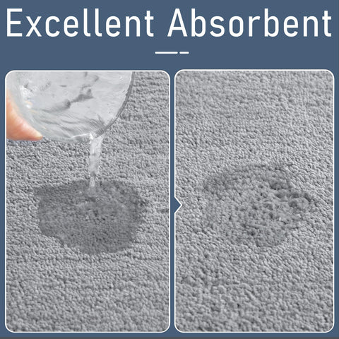 LOCHAS dense microfiber tufts absorb water quickly for fast foot drying.