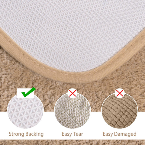 LOCHAS rug with non-slip backing remains secure on dry bathroom floor