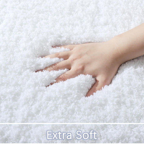 LOCHAS bathroom rug runner non-slip rubber back helps prevent shifting on smooth floors.