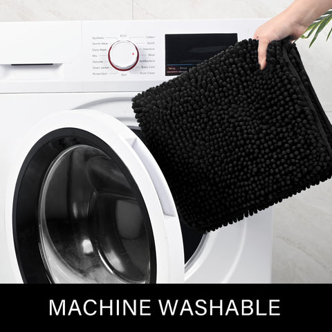 LOCHAS chenille rug dries fast and stays soft after repeated machine washing.