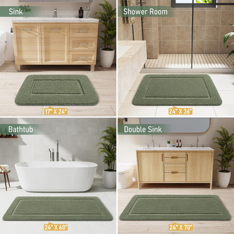 LOCHAS large bath runner placed by shower and vanity area