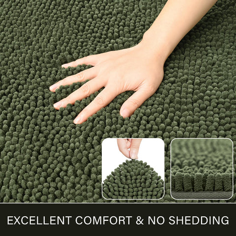 LOCHAS Luxury Bath Rug pile close-up reveals dense, soft chenille fibers.