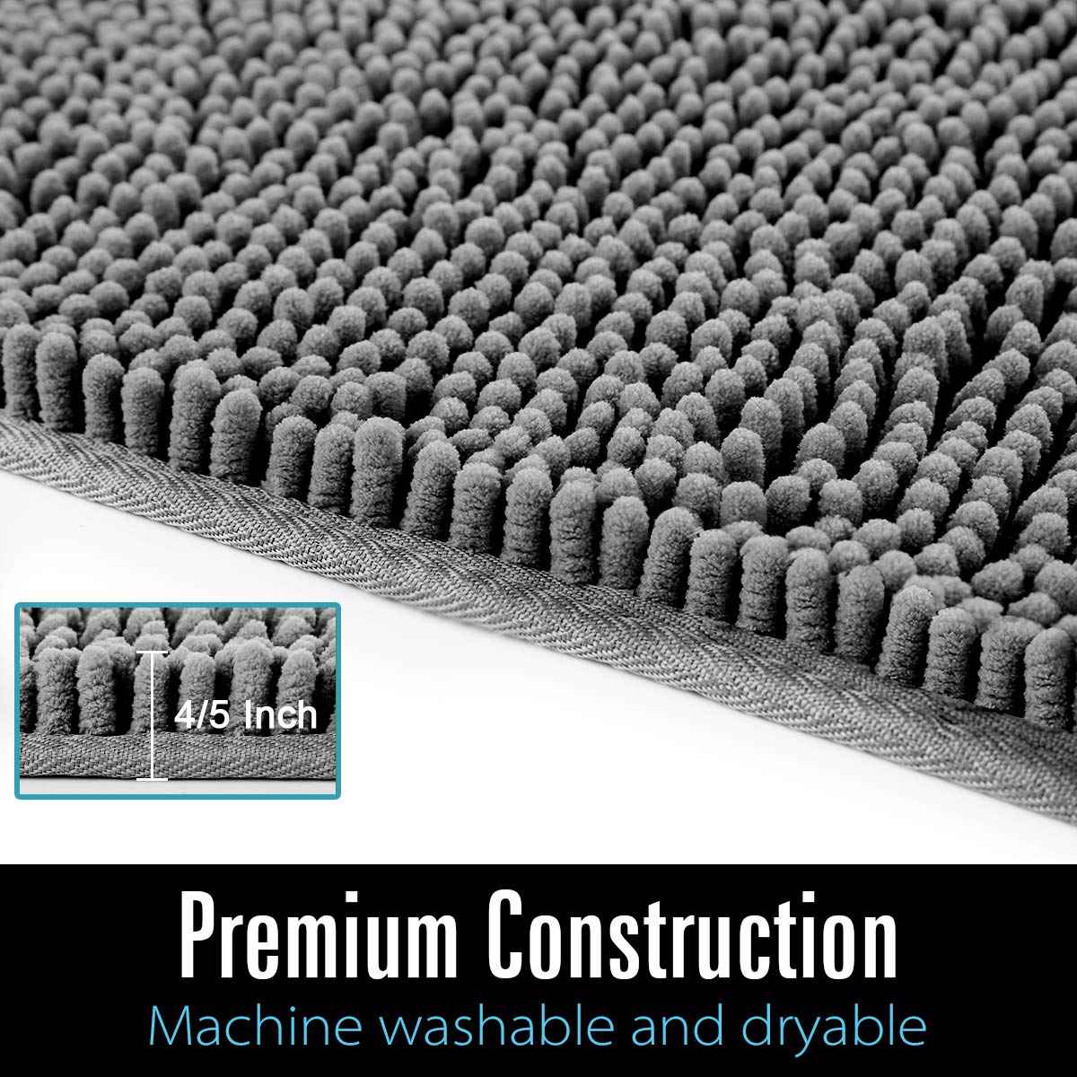 LOCHAS luxury bath rug chenille, absorbent and quick-drying.