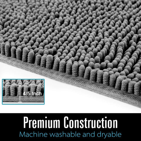 LOCHAS luxury bath rug chenille, absorbent and quick-drying.