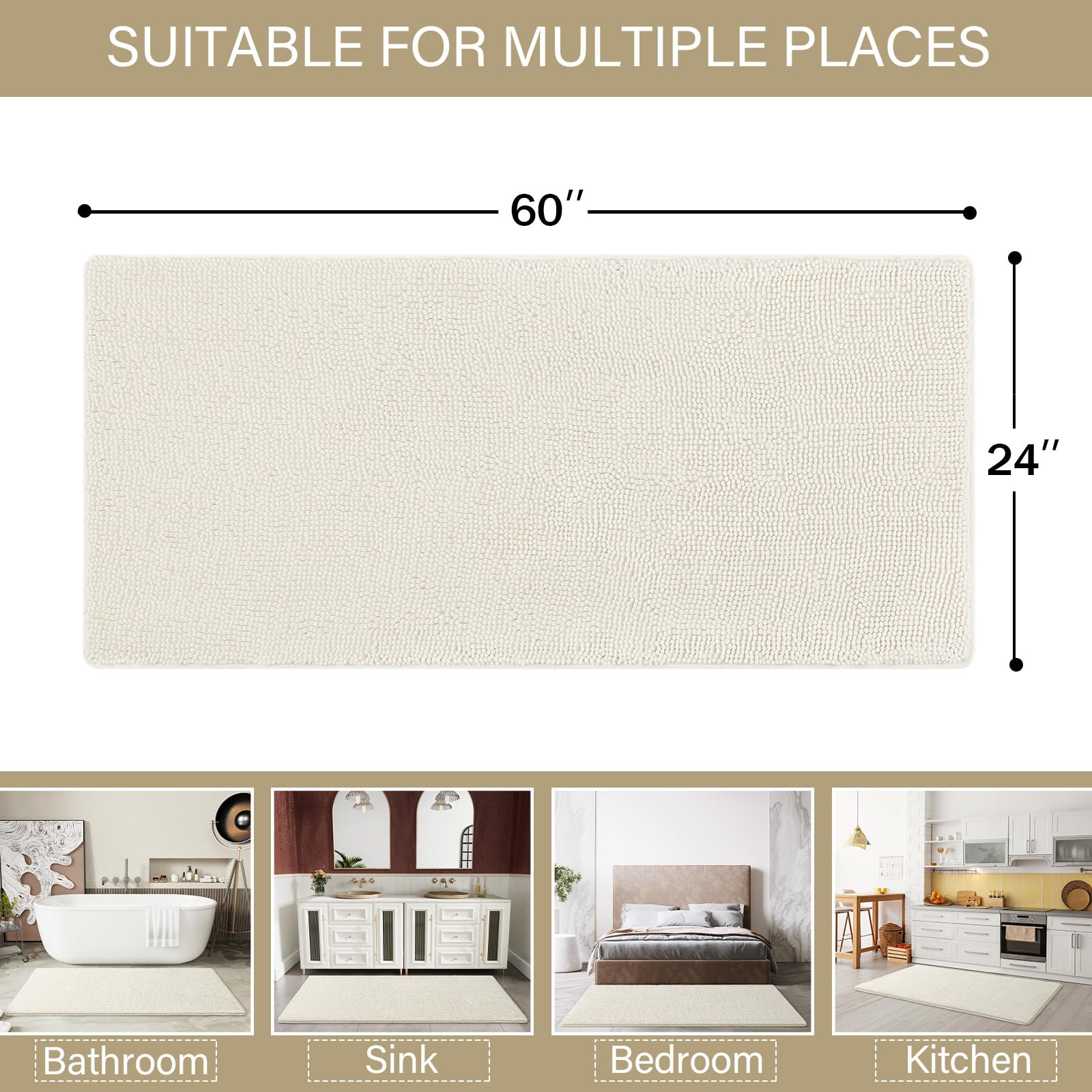 LOCHAS rug suitable for bathrooms, hallways, and near sinks for daily comfort