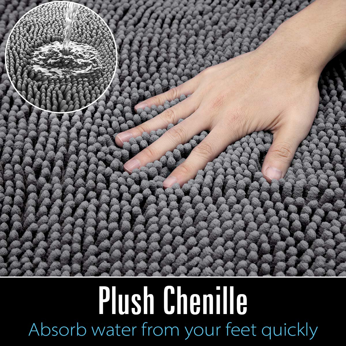 LOCHAS non-slip backing bath mat stays securely on floors.